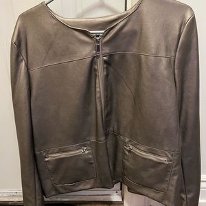 BNWT Liz Claiborne Metallic Bronze Faux Leather Jacket